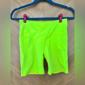 Fabletics Neon Yellow Women's Bike Shorts